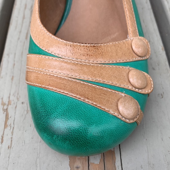 Green leather retro shoe Ella Miz Mooz - Picture 9 of 12